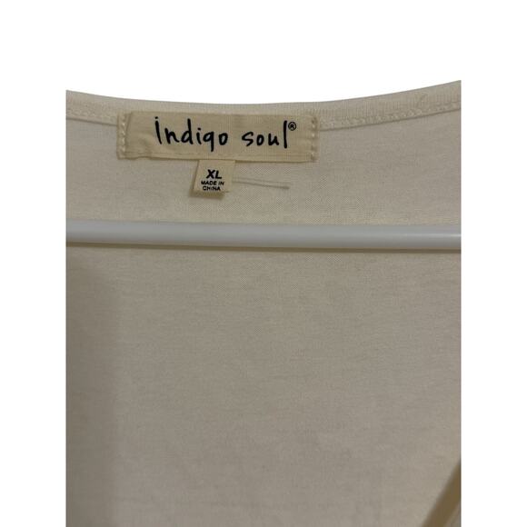 Indigo Soul Women’s Size XL Ivory Lace Tunic Long Sleeve Bohemian Blouse Top - Picture 5 of 6